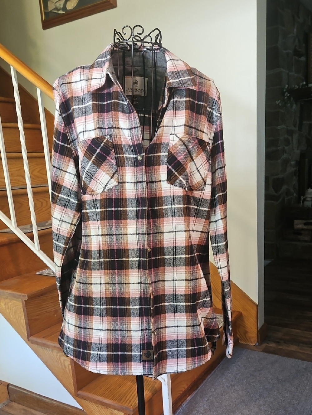 👚Legendary Whitetails Plaid Flannel Shirt in Pink, Black & Cream